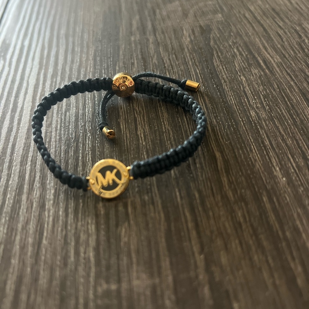 Michael Kors Navy Cord Bracelet with Gold Accents